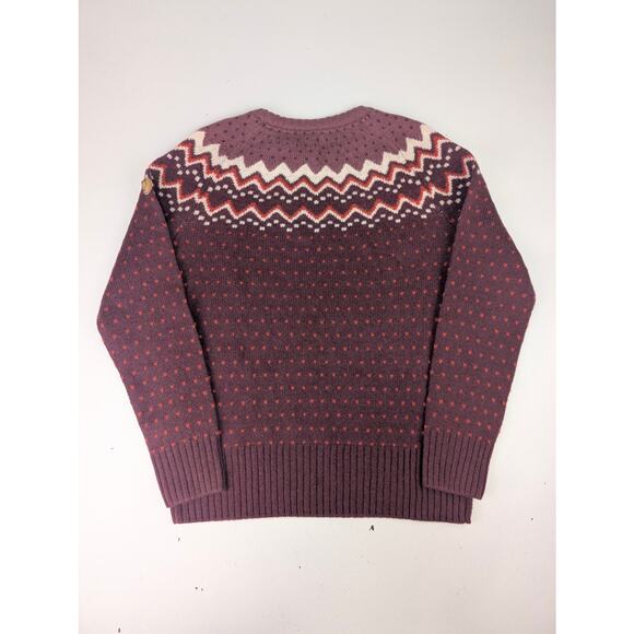 Fjallraven Women's Medium Ovik Knit Sweater - Dark Garnet - Picture 6 of 7